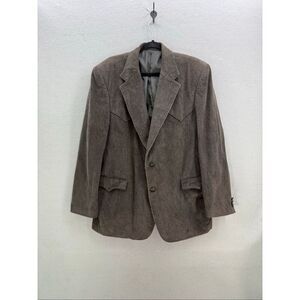 Circle S Mens Brown Corduroy Elbow Patches Western Sport Coat Blazer Size 46R